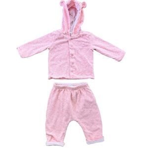 Baby Gap Girls Kids Pink Reversible Matching Sweatsuit Outfit. 3-6 Months.
